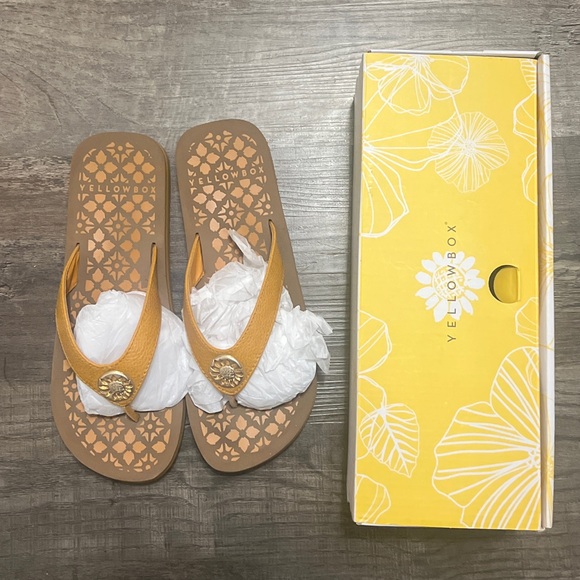 Yellow Box Shoes - Yellowbox Floral Flip Flops with Box